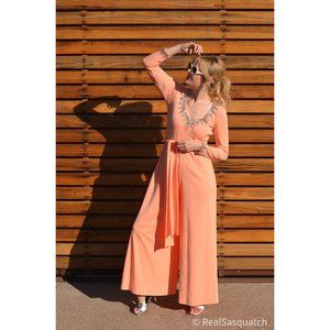 Vintage 1970s disco hand-beaded rhinestone jumpsuit